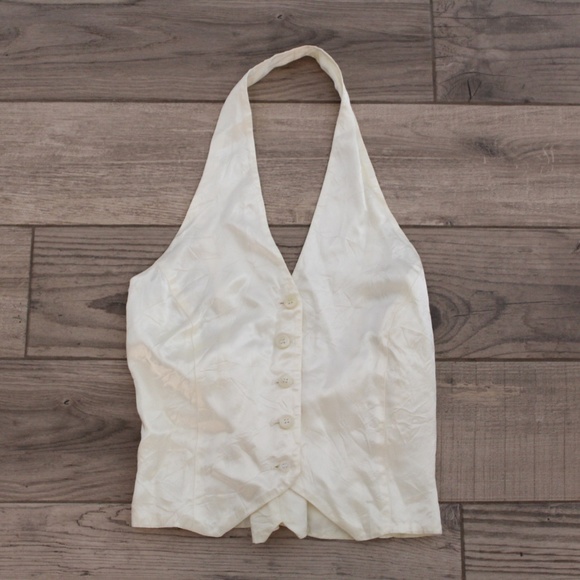 Mevisto Champagne Silk Vest with tie back - Picture 1 of 3